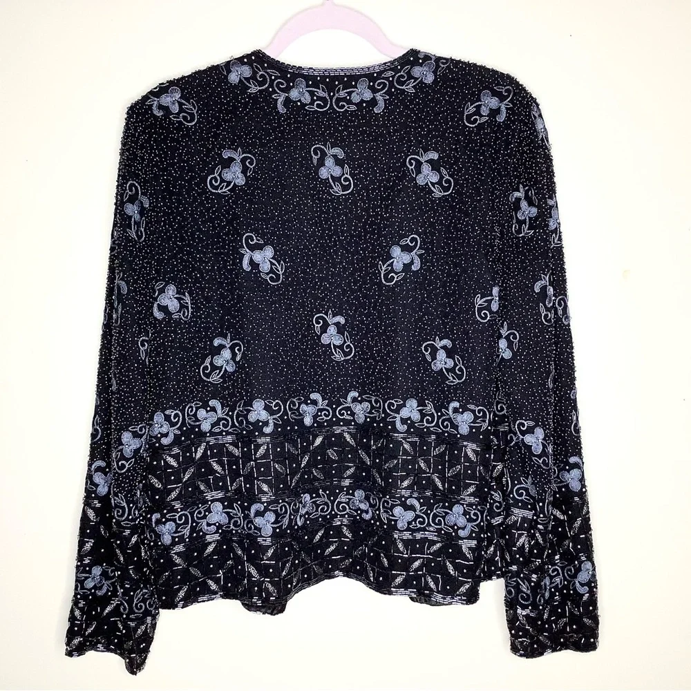 < Vintage SCALA Beaded Jacket size Large > - Picture 7 of 8